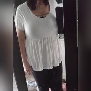 Women's White Peplum Top